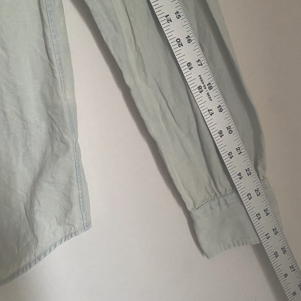 Vintage Polo Ralph Lauren Shirt Women Size 6 Light Blue Button Up Ruched Grunge - Picture 7 of 7